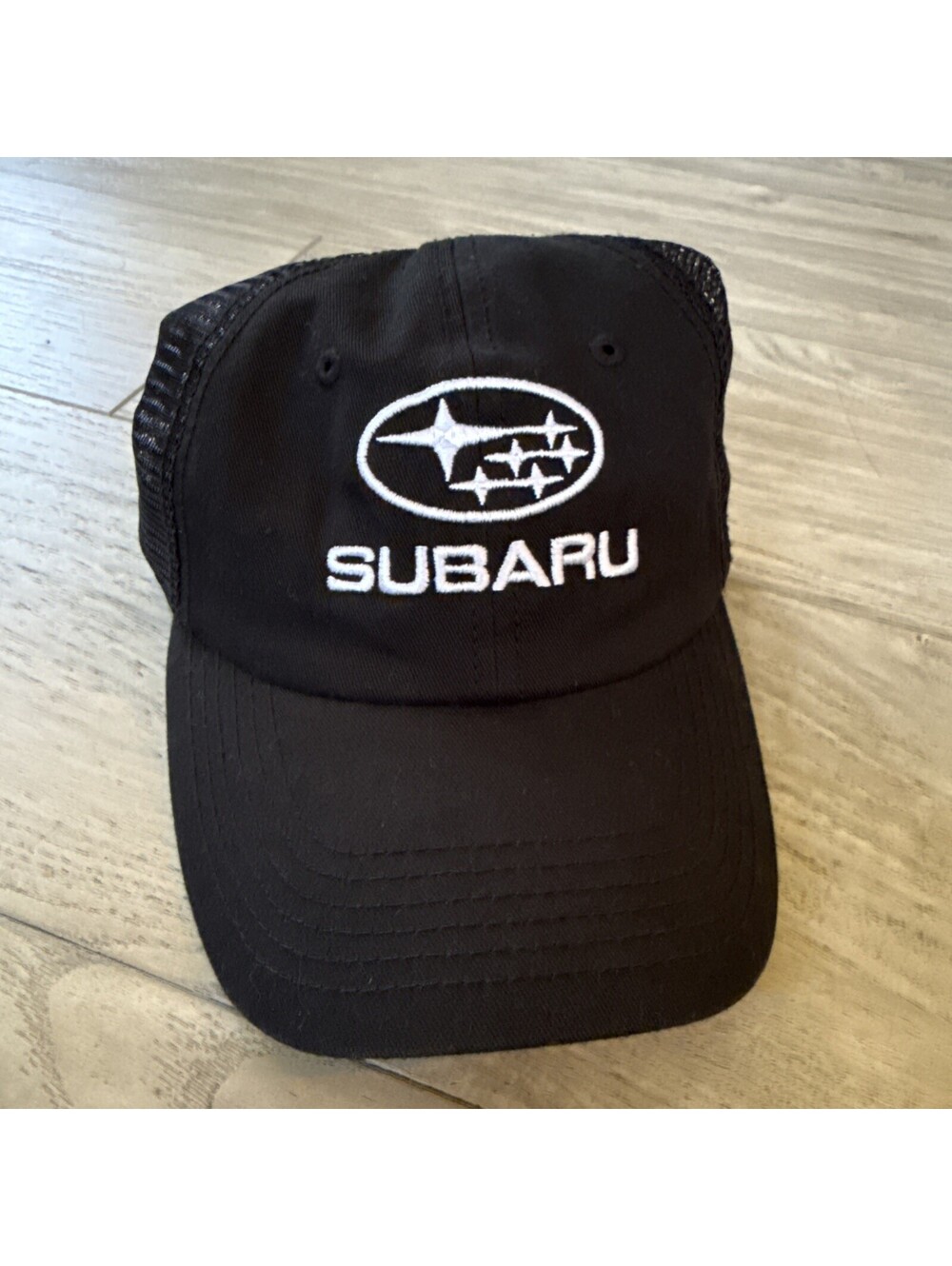 Subaru Baseball Cap Snapback Hat Mesh Back Black Auto Classic Logo Outdoor OSFA
